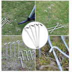 12PCS Heavy Duty Steel Tent Pegs 182mm Camping Ground Stakes for Outdoor Use