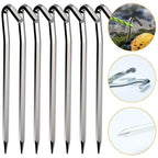 12PCS Heavy Duty Steel Tent Pegs 182mm Camping Ground Stakes for Outdoor Use