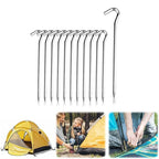12PCS Heavy Duty Steel Tent Pegs 182mm Camping Ground Stakes for Outdoor Use