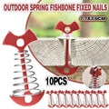 10PCS Spring Fishbone Tent Pegs Deck Anchors for Outdoor Camping and Tarp Setup