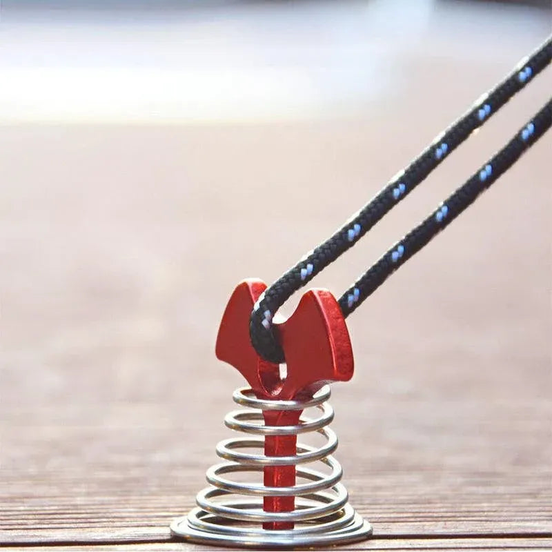 10PCS Spring Fishbone Tent Pegs Deck Anchors for Outdoor Camping and Tarp Setup