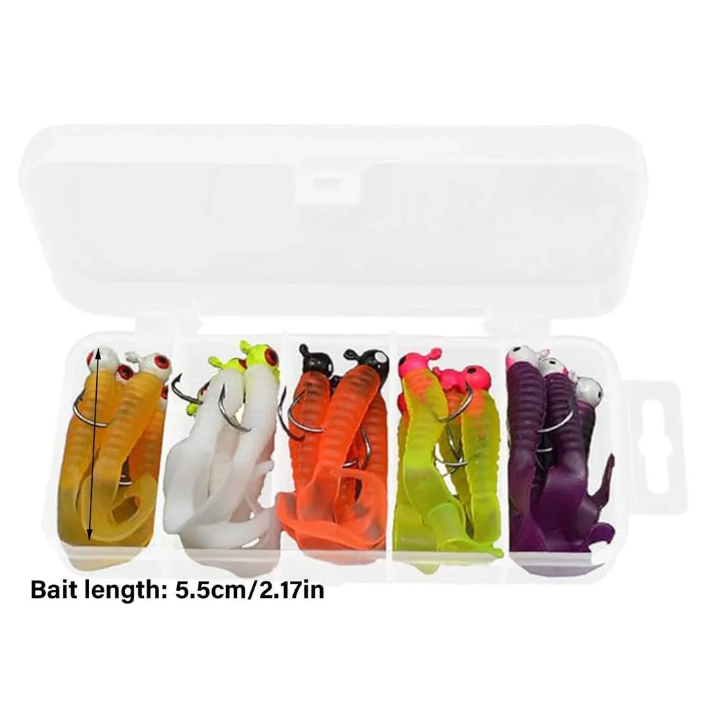 20PCS Soft Fishing Lures Bionic Worm Artificial Bait for Bass Trout Freshwater