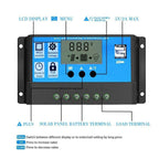 20A Solar Charge Controller 12V 24V LCD 2 USB Ports Lead-Acid Regulator