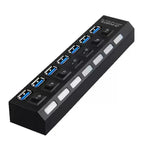 7 Port Usb 3.0 High Speed Extension Hub Splitter Extender For Pc Laptop Macbook - White