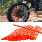 72PCS Wheel Spoke Wrap Sleeves Mountain Bike Bicycle Mtb Wraps Skins Covers - Orange