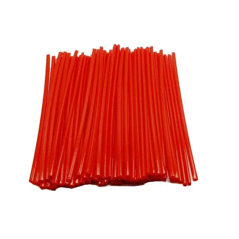 72PCS Wheel Spoke Wrap Sleeves Mountain Bike Bicycle Mtb Wraps Skins Covers - Red