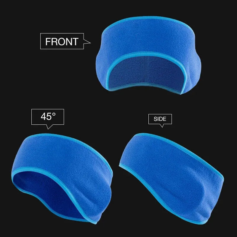 Outdoor Winter Fleece Ear Warmer Sports Headband Skiing Warm Earmuffs Headband - Blue