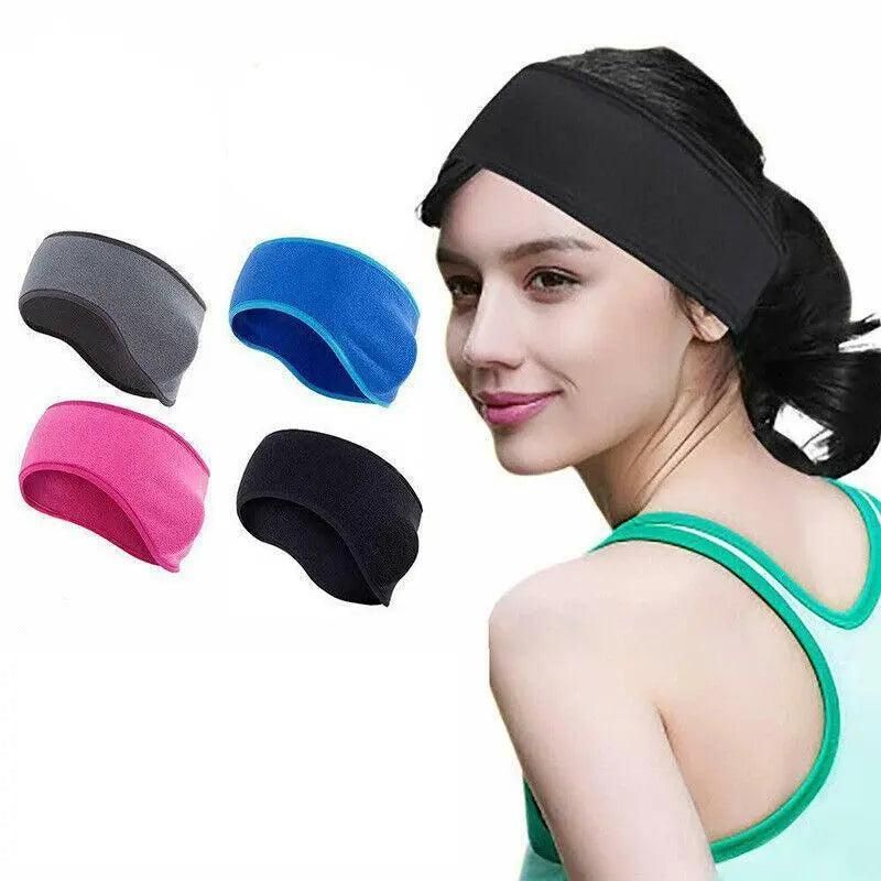 Outdoor Winter Fleece Ear Warmer Sports Headband Skiing Warm Earmuffs Headband - Blue