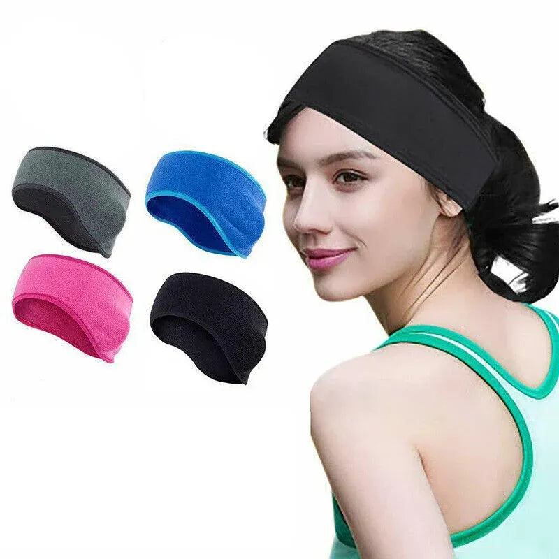 Outdoor Winter Fleece Ear Warmer Sports Headband Skiing Warm Earmuffs Headband - Blue