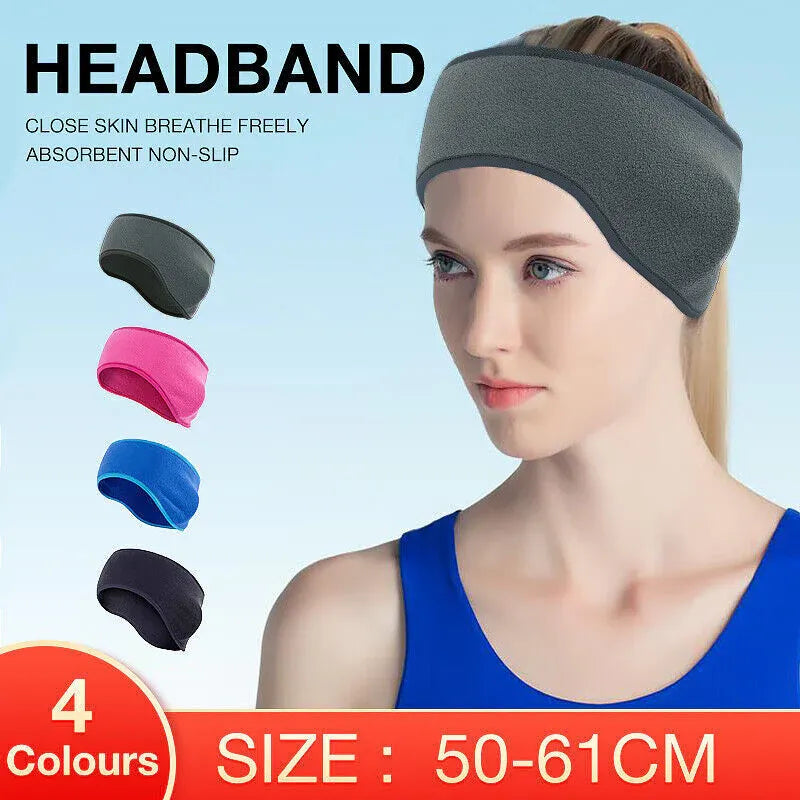 Outdoor Winter Fleece Ear Warmer Sports Headband Skiing Warm Earmuffs Headband - Grey