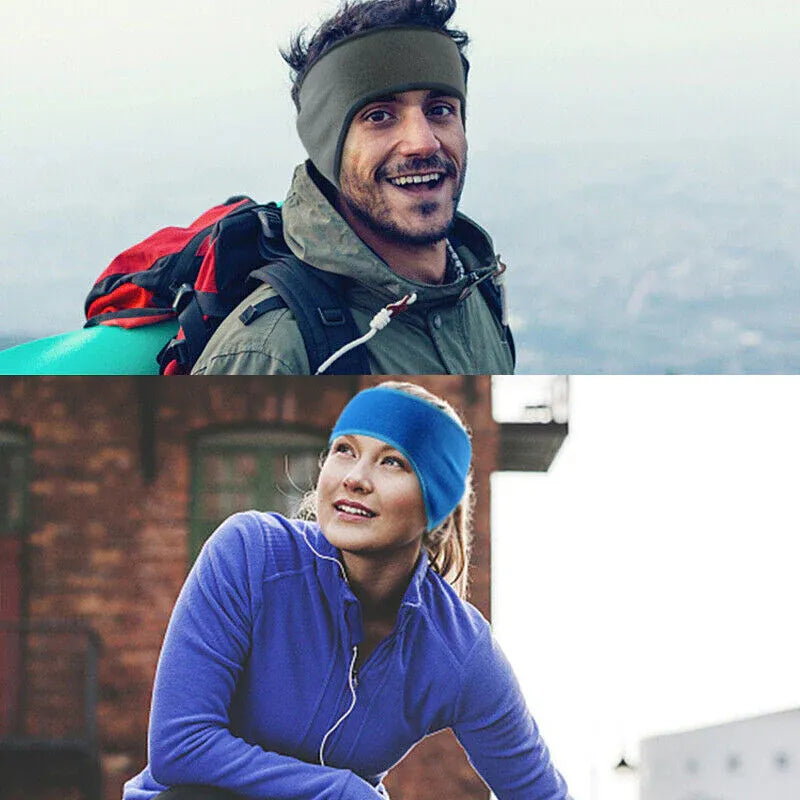 Outdoor Winter Fleece Ear Warmer Sports Headband Skiing Warm Earmuffs Headband - Grey