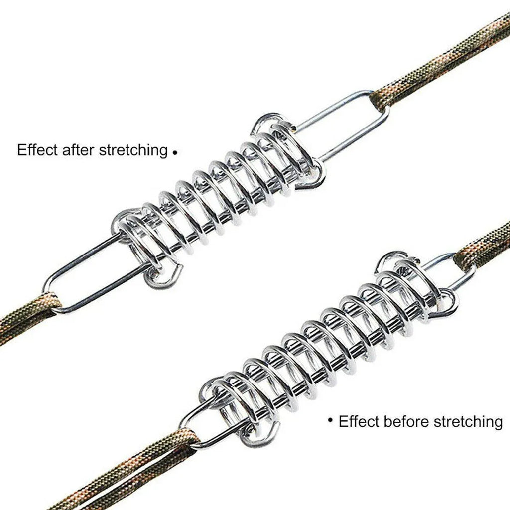 1-15PCS Outdoor Camping Tent Spring Wind Rope Buckle Fix Hook Buckles Silver Red - 10pair