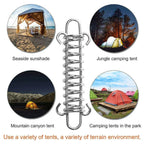 1-15PCS Outdoor Camping Tent Spring Wind Rope Buckle Fix Hook Buckles Silver Red - 10pair