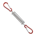 1-15PCS Outdoor Camping Tent Spring Wind Rope Buckle Fix Hook Buckles Silver Red - 1pair