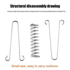 1-15PCS Outdoor Camping Tent Spring Wind Rope Buckle Fix Hook Buckles Silver Red - 1pair