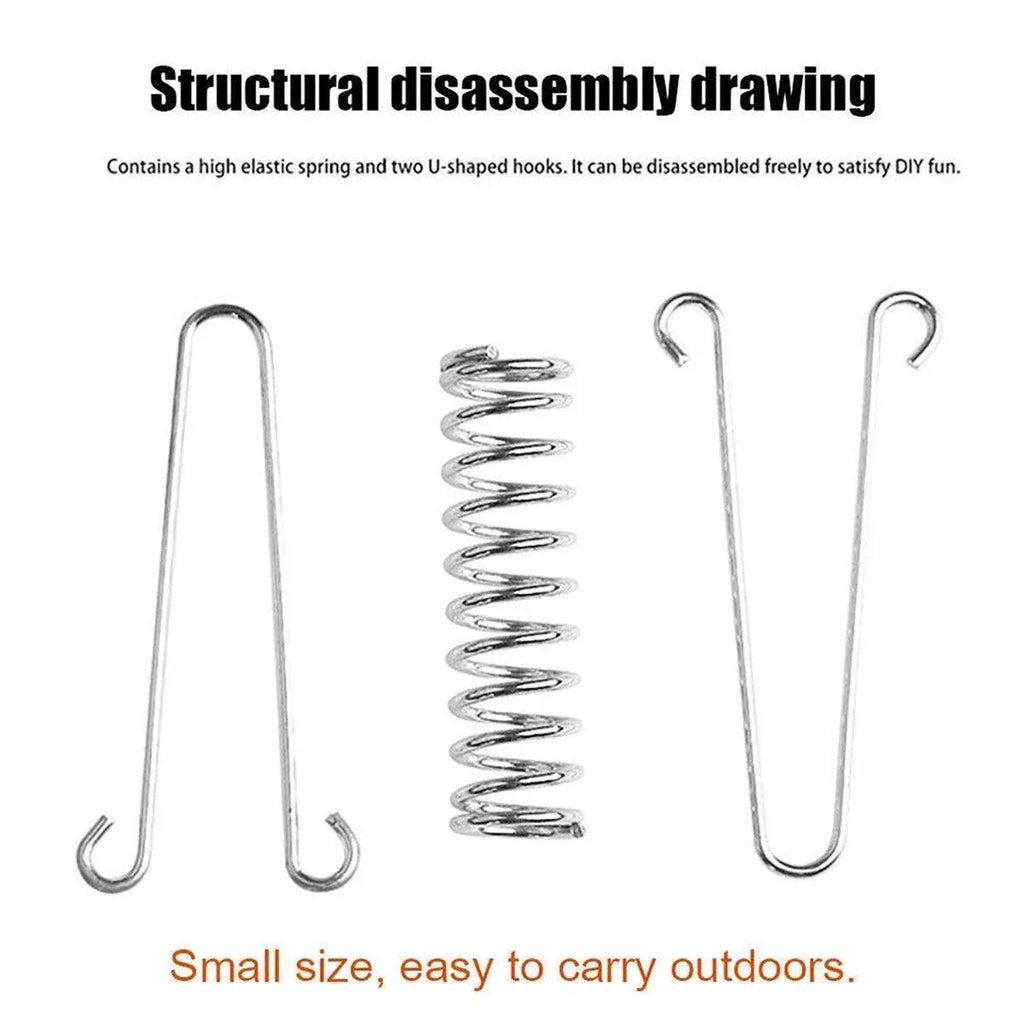 1-15PCS Outdoor Camping Tent Spring Wind Rope Buckle Fix Hook Buckles Silver Red - 1pcs