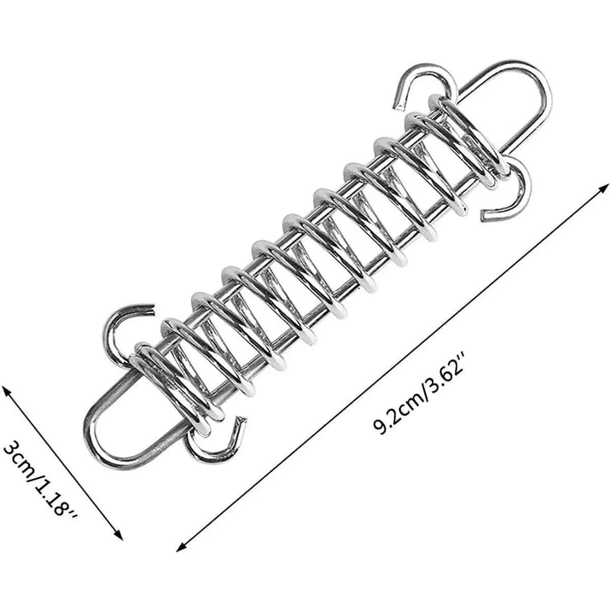 1-15PCS Outdoor Camping Tent Spring Wind Rope Buckle Fix Hook Buckles Silver Red - 5pair