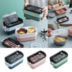 Bento Box Lunch Containers Food Microwave Stainless Portable Dinnerware Au - Green