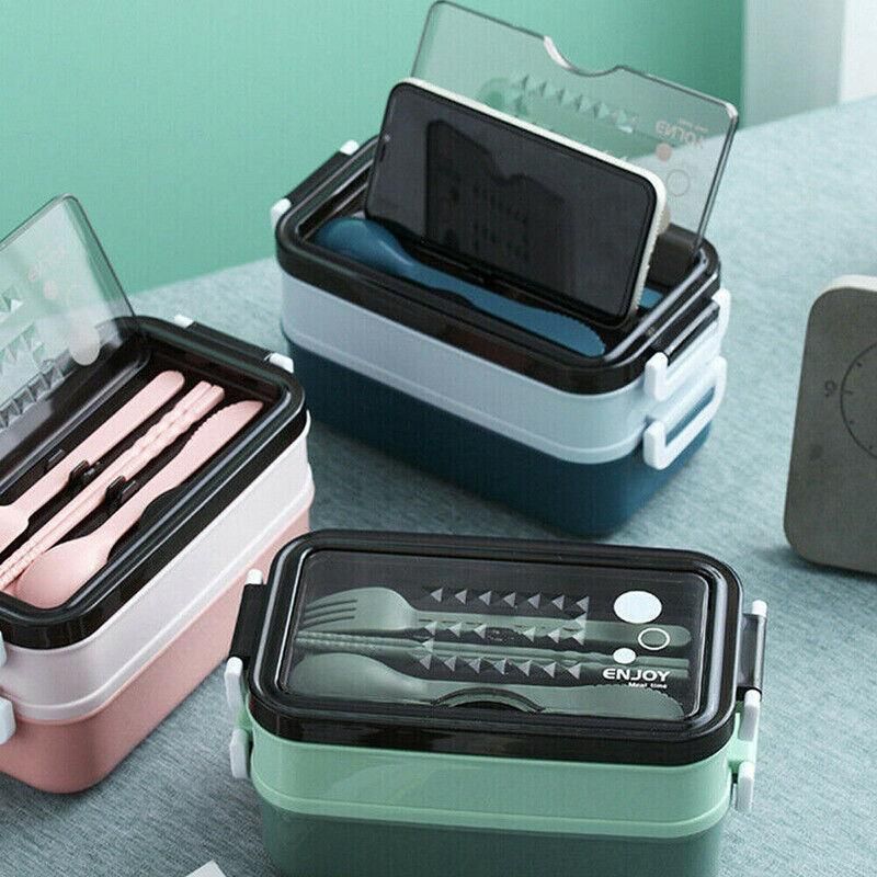Bento Box Lunch Containers Food Microwave Stainless Portable Dinnerware Au - Pink