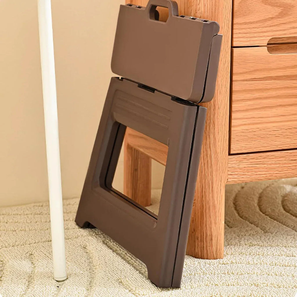Portable Outdoor Plastic Folding Stool Lightweight Foldable For Camping Picnic - Brown