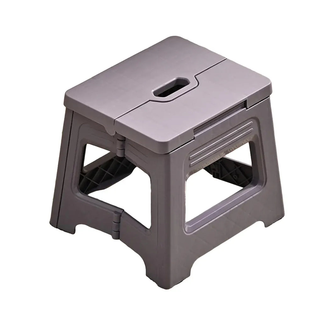 Portable Outdoor Plastic Folding Stool Lightweight Foldable For Camping Picnic - Pueple Grey