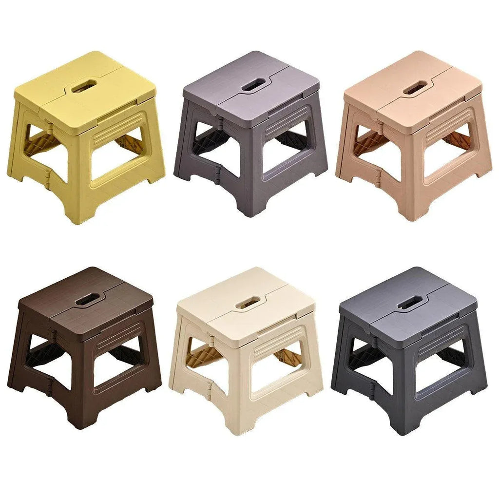 Portable Outdoor Plastic Folding Stool Lightweight Foldable For Camping Picnic - White
