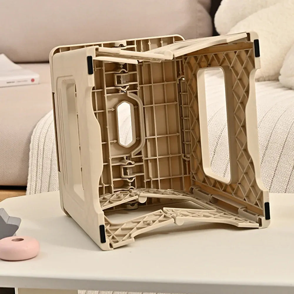 Portable Outdoor Plastic Folding Stool Lightweight Foldable For Camping Picnic - White