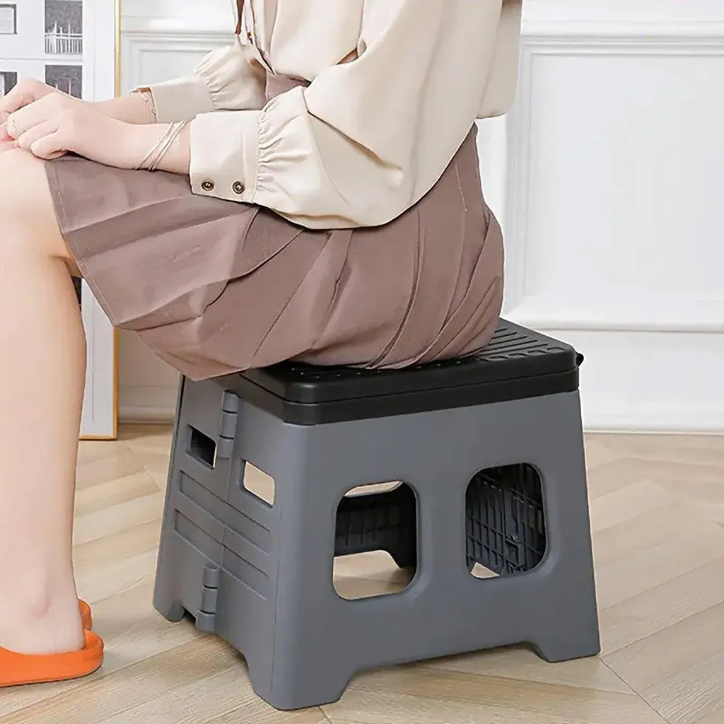 Outdoor Travel Toilet Portable Folding Stool Seat for Camping Hiking and Outdoor - Grey