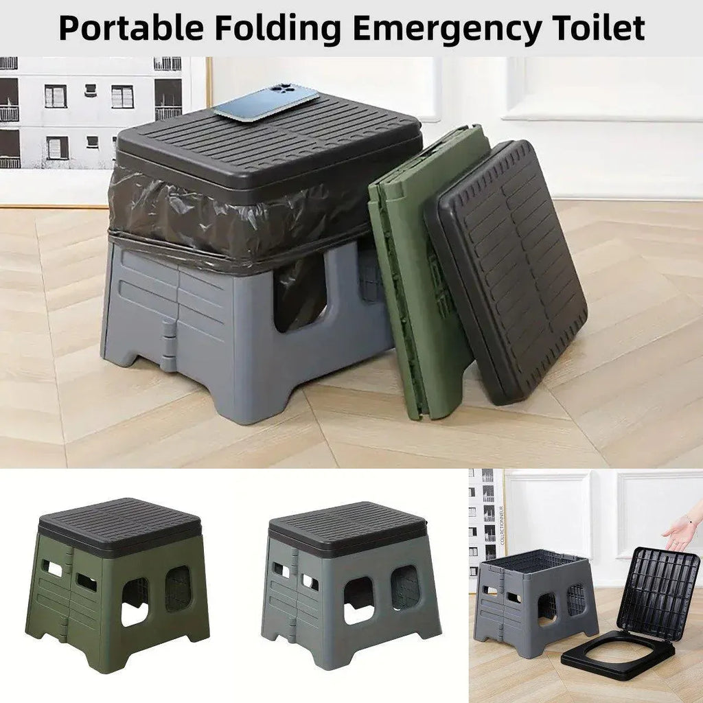 Outdoor Travel Toilet Portable Folding Stool Seat for Camping Hiking and Outdoor - Grey