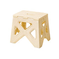 Portable Folding Plastic Stool Lightweight Step Chair for Outdoor Camping or Kitchen - White