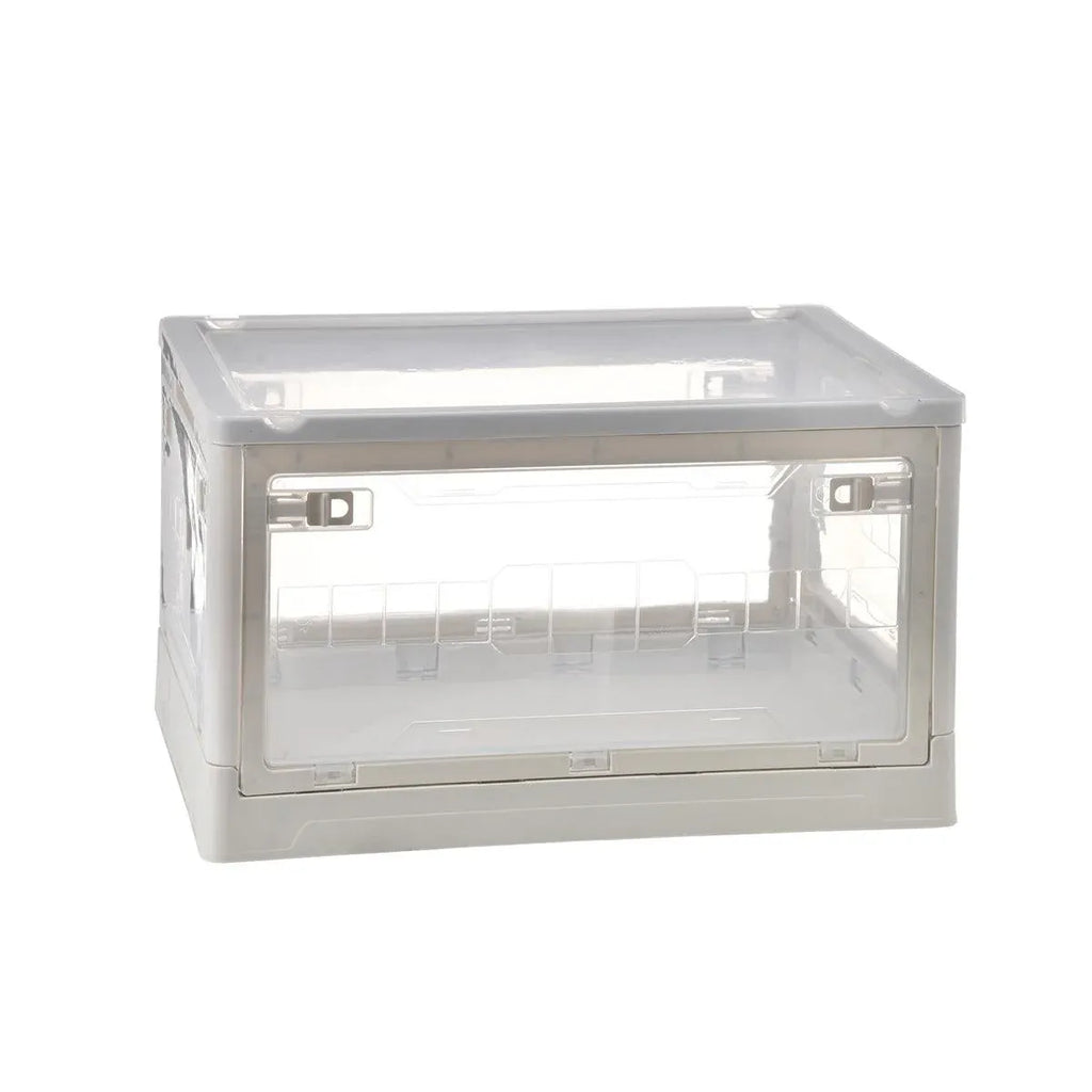 Foldable Outdoor Camping Storage Box Multi-Door Car Trunk Organizer with Lid - White