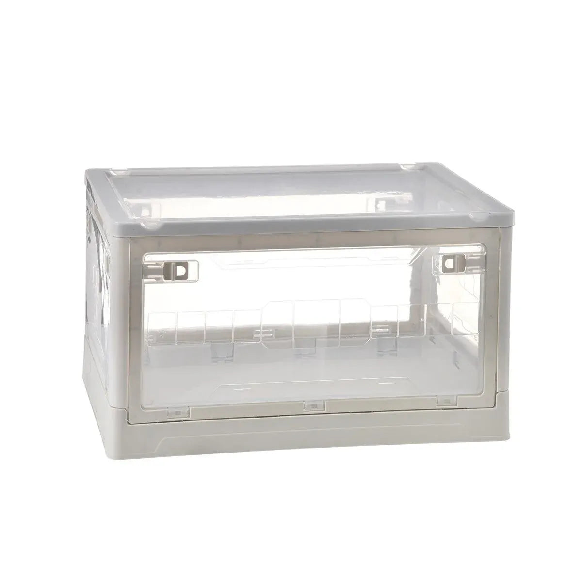 Foldable Outdoor Camping Storage Box Multi-Door Car Trunk Organizer with Lid - White