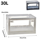 Foldable Outdoor Camping Storage Box Multi-Door Car Trunk Organizer with Lid - White