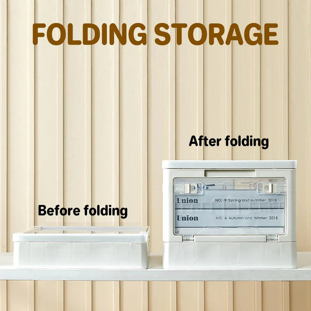 Foldable Outdoor Camping Storage Box Multi-Door Car Trunk Organizer with Lid - White
