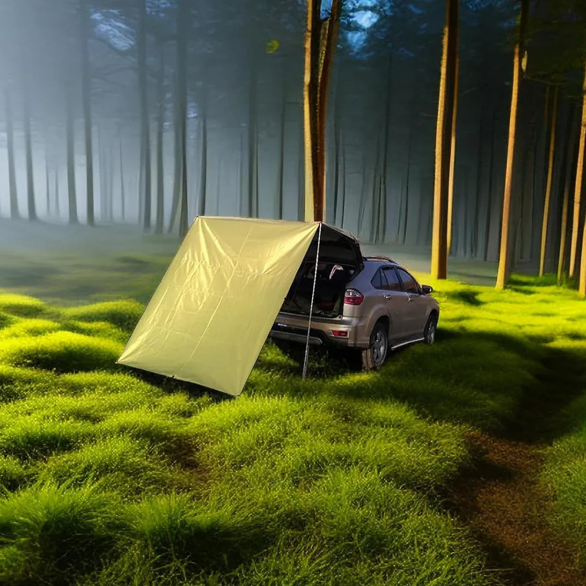 Car Side Awning Tent Rear Canopy Outdoor Camping Sunshade Shelter for SUV Use