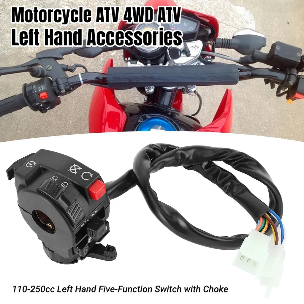Motorcycle ATV 4WD ATV Left Hand Accessories 5Function Switch Easy Use