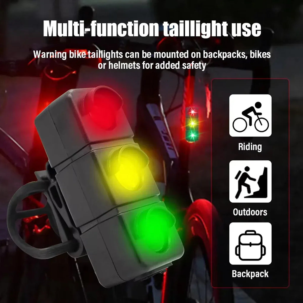 1-Piece USB-Rechargeable Three-Colour Bicycle Tail Light