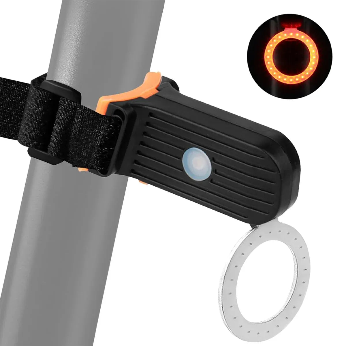 1-Piece USB-Rechargeable Circular Bicycle Tail Light