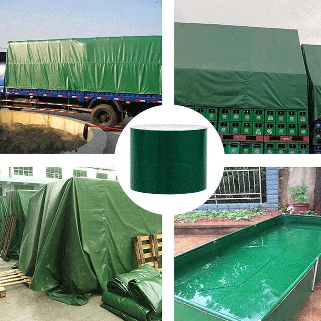 High Adhesive Tarpaulin Repair Tape Tent Awning Fix Patch Waterproof Universal - Red - 8cm x 7.5m