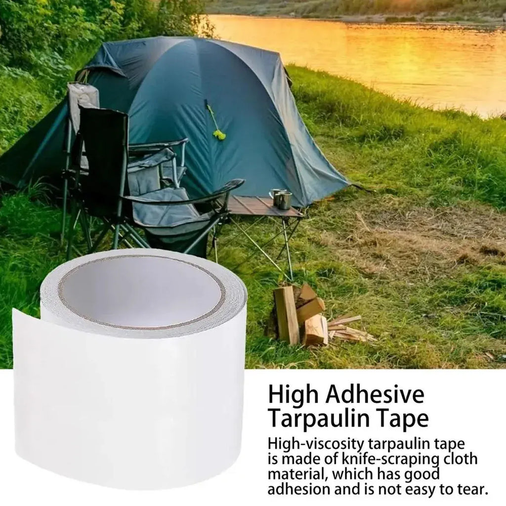 High Adhesive Tarpaulin Repair Tape Tent Awning Fix Patch Waterproof Universal - Red - 8cm x 7.5m