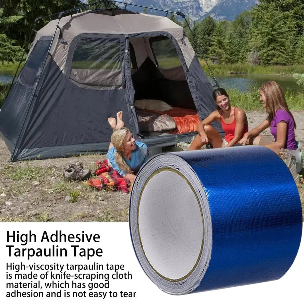 High Adhesive Tarpaulin Repair Tape Tent Awning Fix Patch Waterproof Universal - Red - 8cm x 7.5m