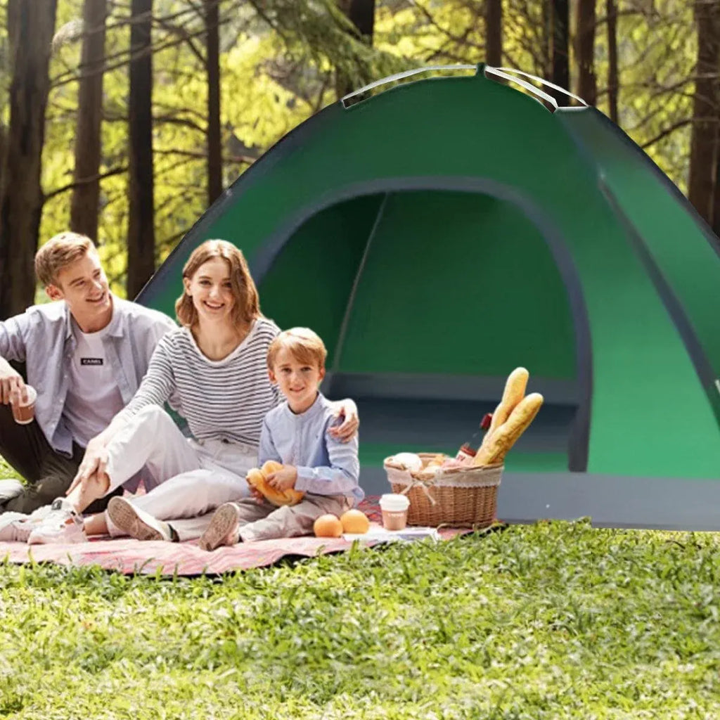 Outdoor Camping Tent Portable Sun Protection Lightweight Quick Setup Shelter - Orange 2-3 Person