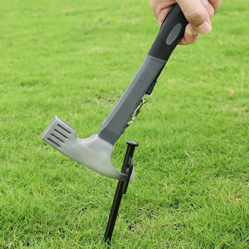 Outdoor Camping Hammer Tent Stake Puller Ground Hammer Heavy Duty Camping Tool - Orange