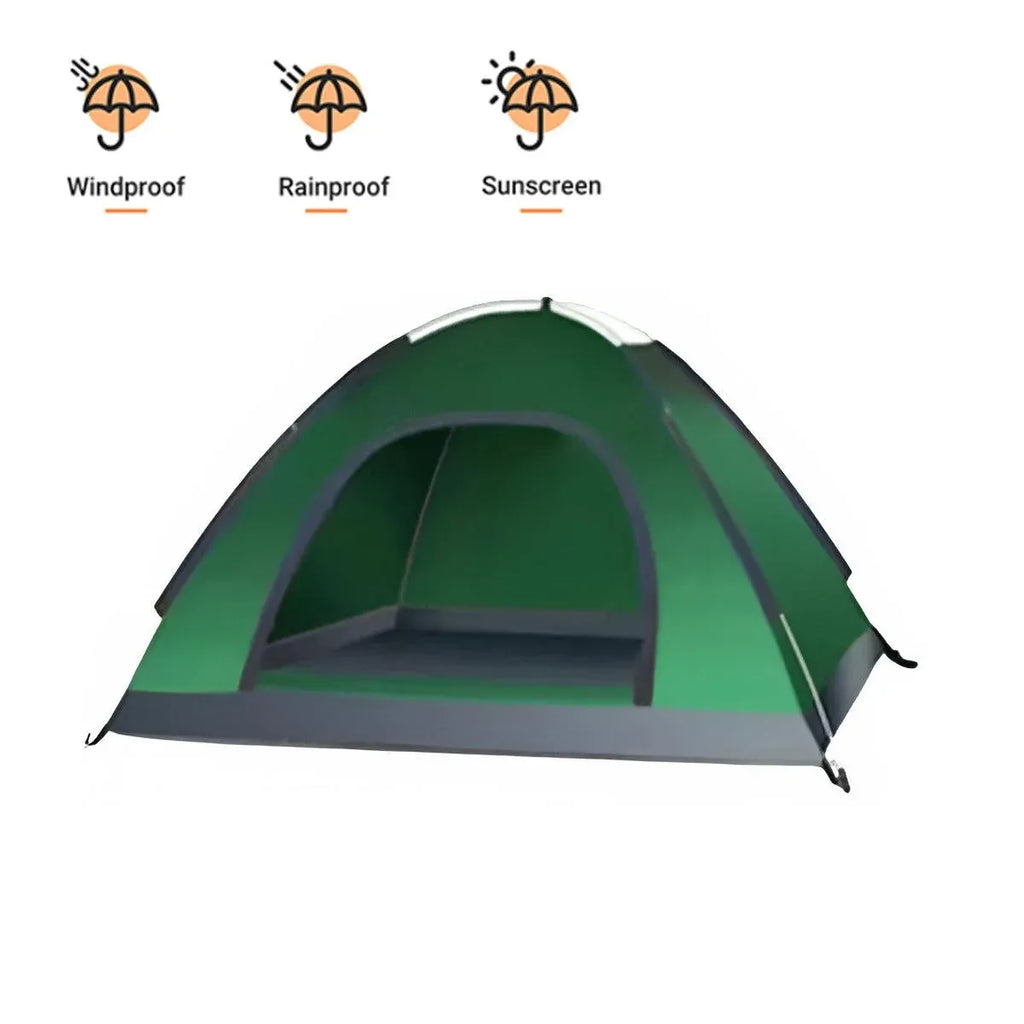 Outdoor Camping Tent Portable Sun Protection Lightweight Quick Setup Shelter - Blue 2-3 Person