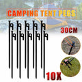 Heavy Duty Camping Tent Pegs 30cm Steel Ground Stakes Set of 10 for Outdoor Use