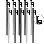 Heavy Duty Camping Tent Pegs 30cm Steel Ground Stakes Set of 10 for Outdoor Use