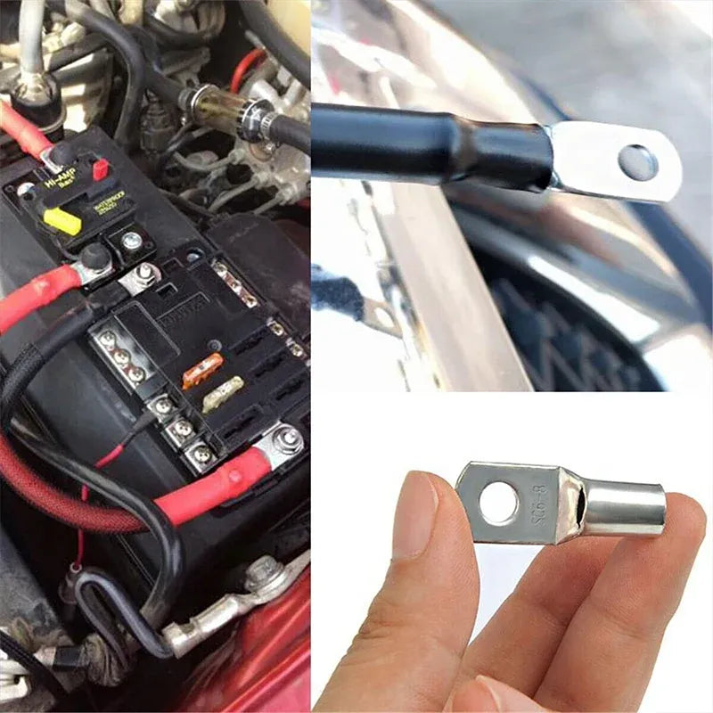 240Pcs 4WD Cable Lug Ring Battery Copper Tube Connector Kits Terminal Crimper - 240X SC4-SC25 Cable Lug Kits+Heat Shrink Tube