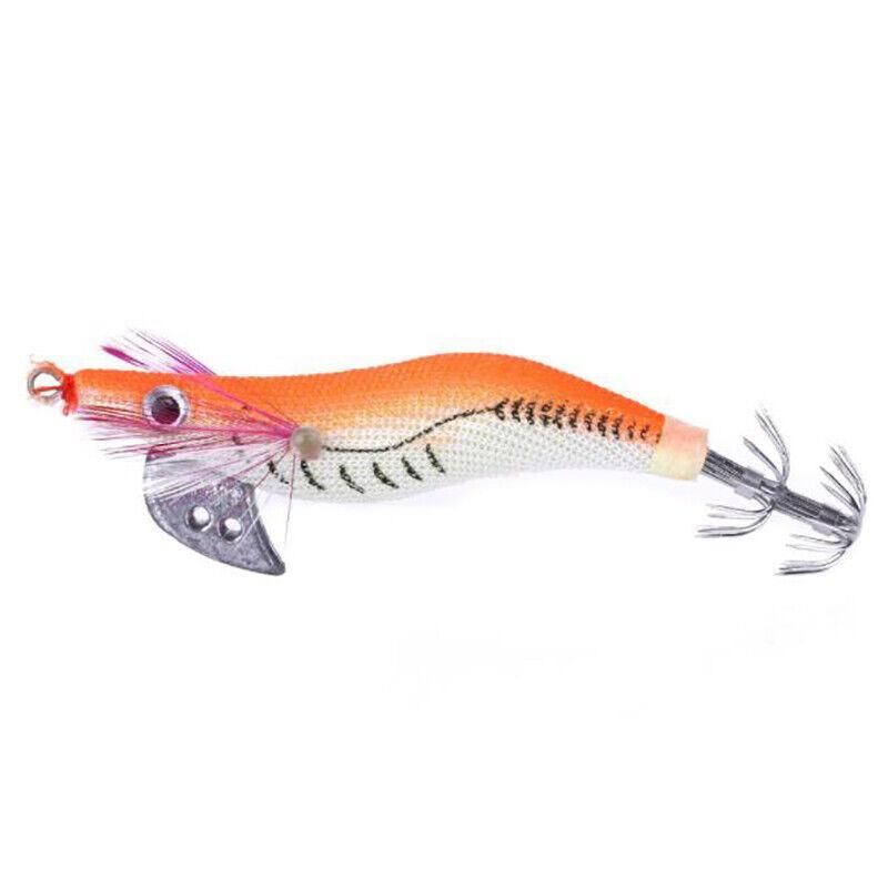 4PCS Glow Squid Jig Lures Double Hook Egi Bait for Calamari and Saltwater Fishing