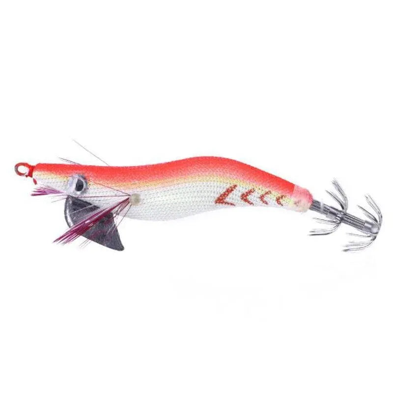 4PCS Glow Squid Jig Lures Double Hook Egi Bait for Calamari and Saltwater Fishing