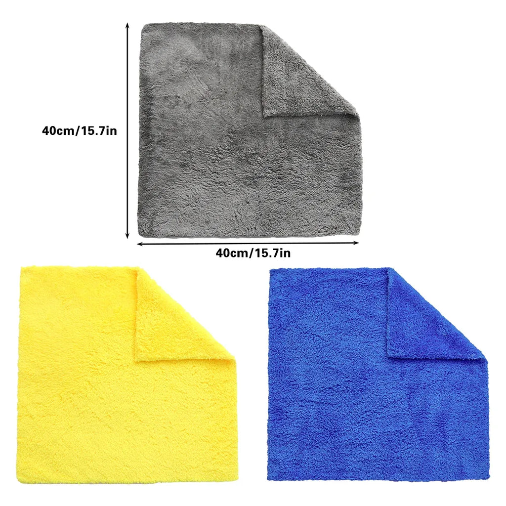 10PCS Microfiber Cleaning Cloths Car Detailing Towels Polishing Rags No Scratch - Grey